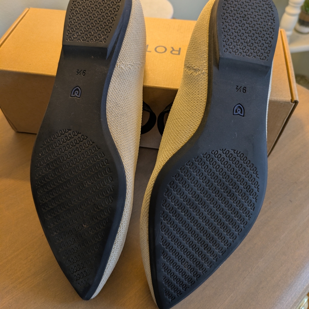Rothy's Tan and Black Women's Flats - Picture 9 of 9
